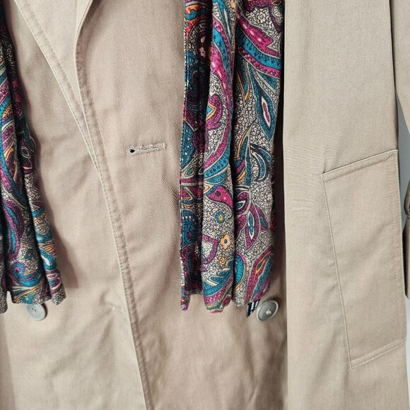 John Weitz Tan Trench Coat Designer Quiet Luxury Rain Overcoat Jacket Poland - Picture 3 of 10